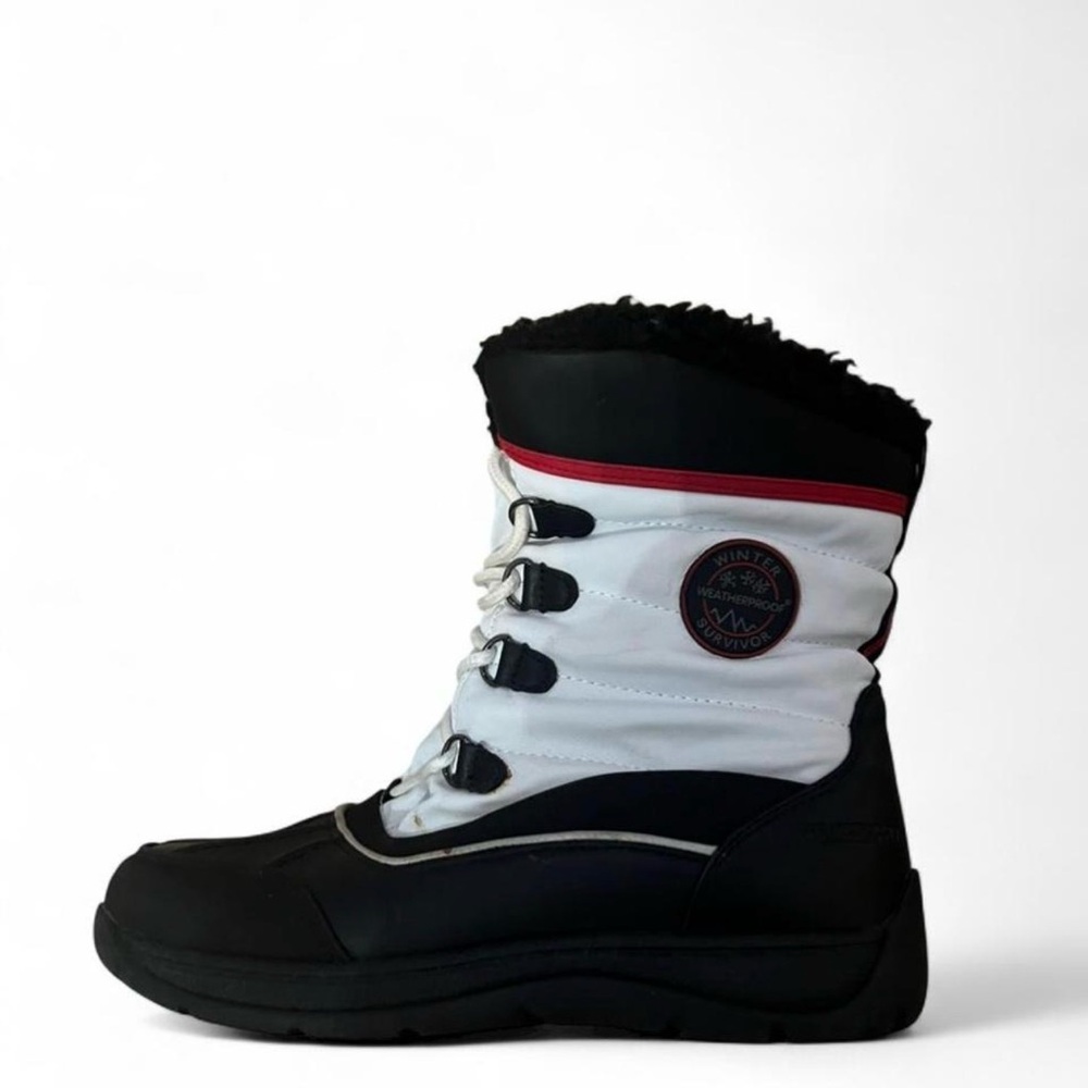 totes Black and White Winter Boots